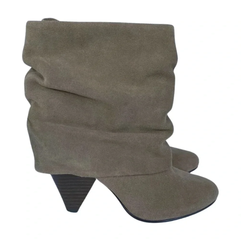 Steve Madden, Carlsen, Slouch Cuffed Suede Ankle‎ Bootie, Brown, Tan